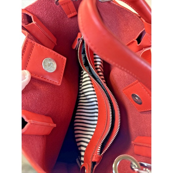 Co-Lab COLAB Christopher Kon Tote Bag leather handbag tassel Orange-Red - Picture 8 of 14